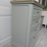 Louis Philippe style chest of drawers, 4 drawers in verdigris