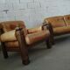 Brutalist leather lounge