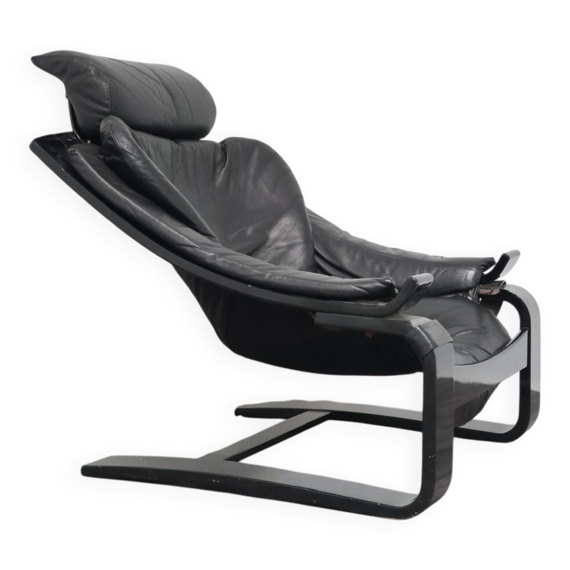 Leather Armchair by Åke Fribytter for Nelo Möbel, Sweden, 1970s