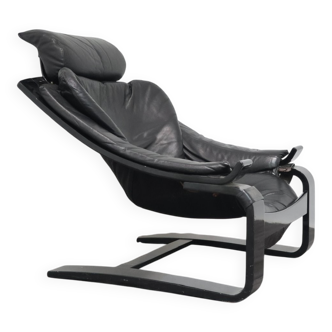 Leather Armchair by Åke Fribytter for Nelo Möbel, Sweden, 1970s