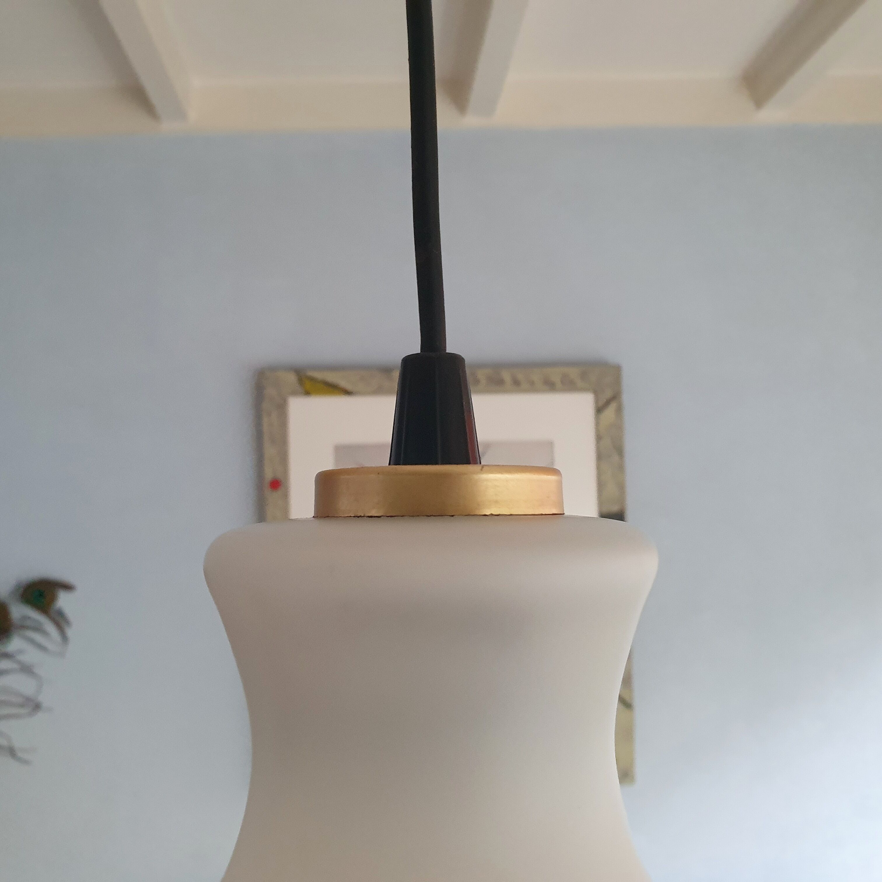 Retro flowerprinted pendant light, '70s