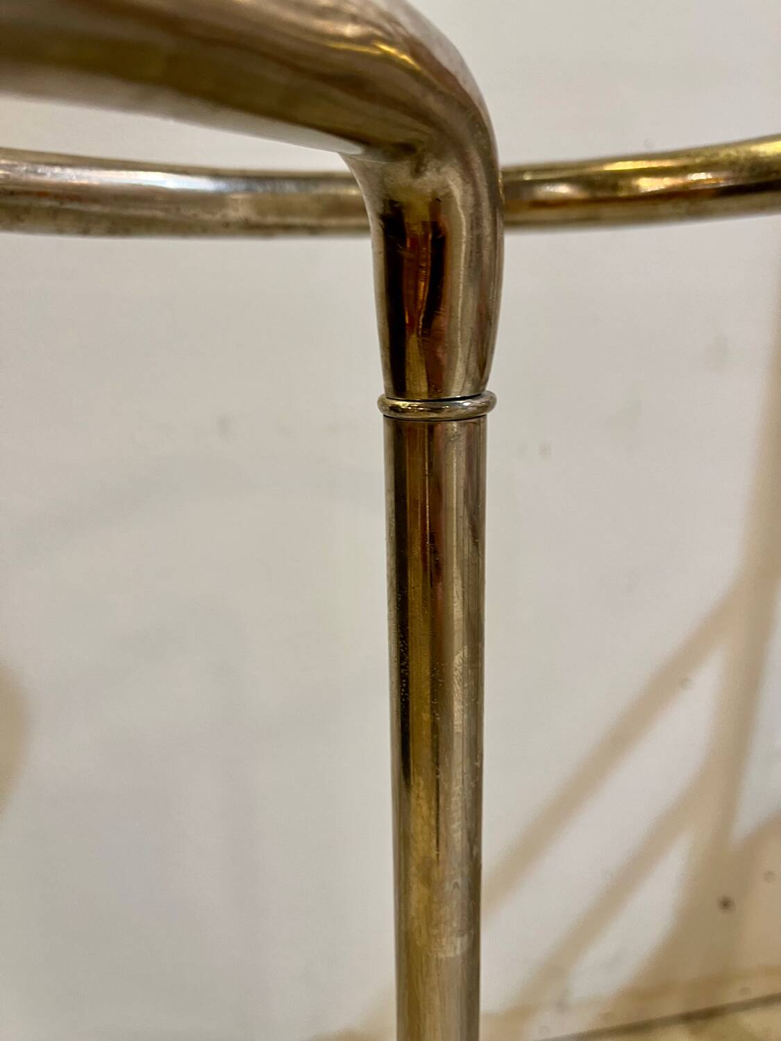 Modernist umbrella stand in chrome tube