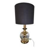 Vintage Art Deco lamp, brass and glass,