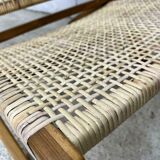 Wicker folding armchair