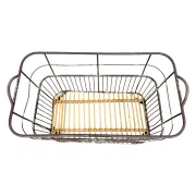 Vintage French Metal Bakery Cart long – Industrial Bread Trolley – Rolling L
