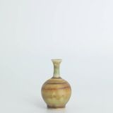 Small Mid-Century Scandinavian Modern Collectible Brown Stoneware Vases by Gunnar Borg, Set of 4