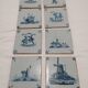 Old 18th century Delft tiles set of 8