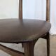 Set of 3 Vintage Wooden Dining Chairs with Brown Leather Seats / Mid-Centur