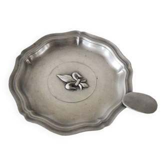 Old fleur de lys ashtray in pewter