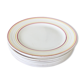 Suite of 8 plates semi porcelain Ceranord