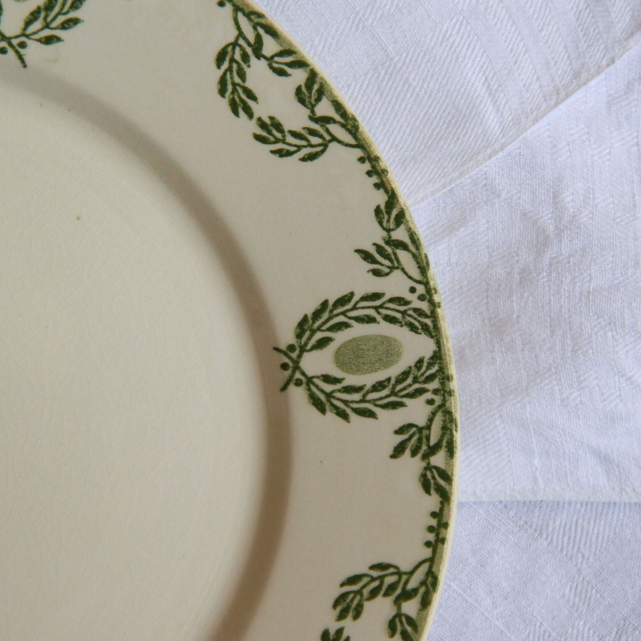 Set of 6 plates flat old earthenware Sarreguemines U et Cie model Arcole
