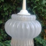 Suspension in vintage frosted glass 70s