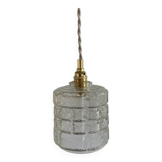 Vintage molded glass pendant light