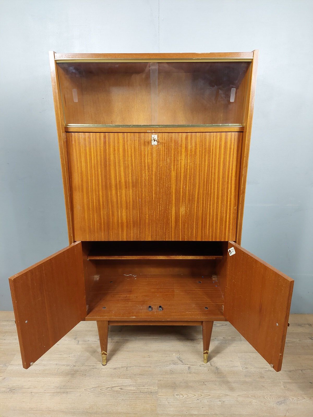 Secrétaire droit à abattant vintage