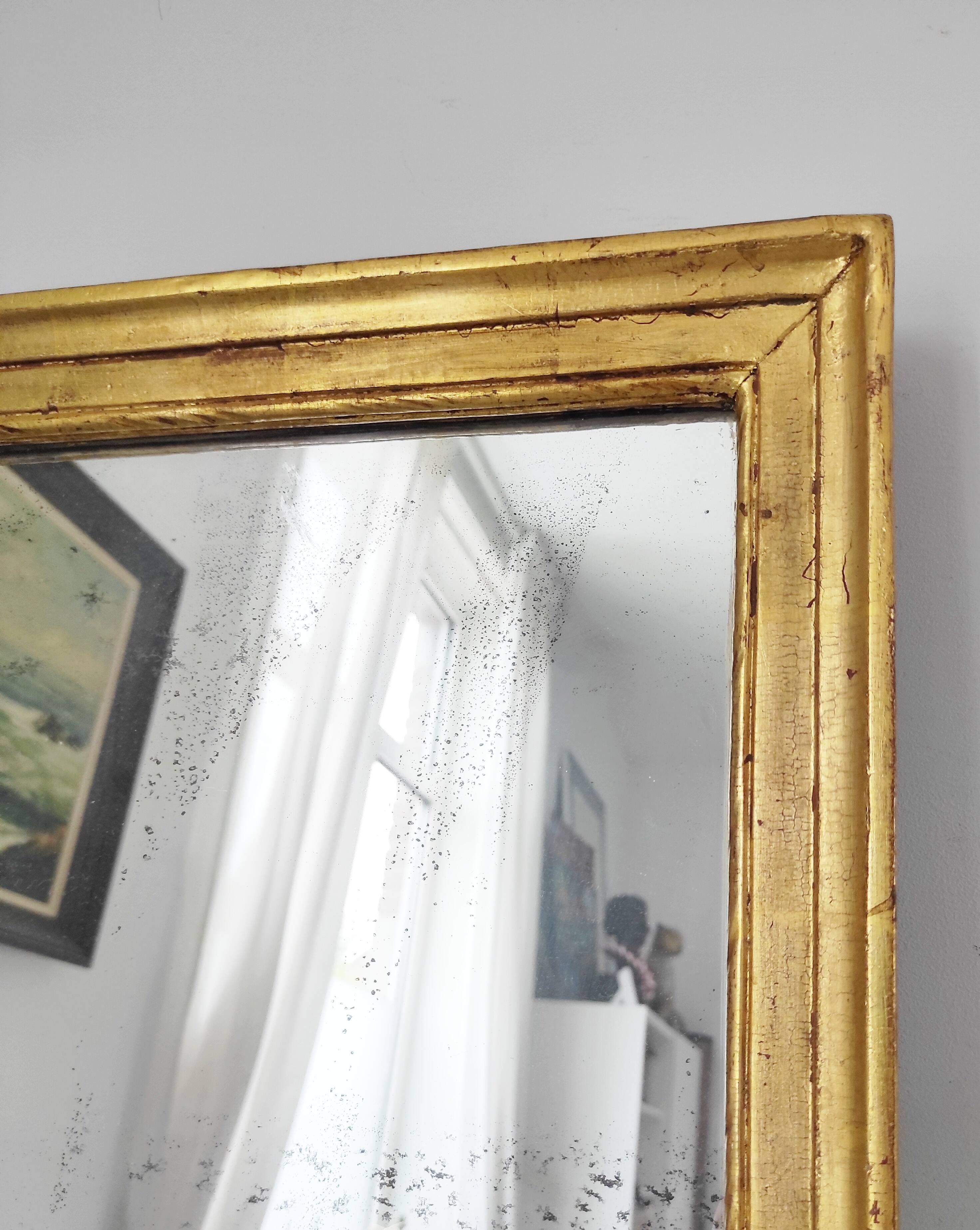 Miroir bois doré 19e 38,5 x 33 cm