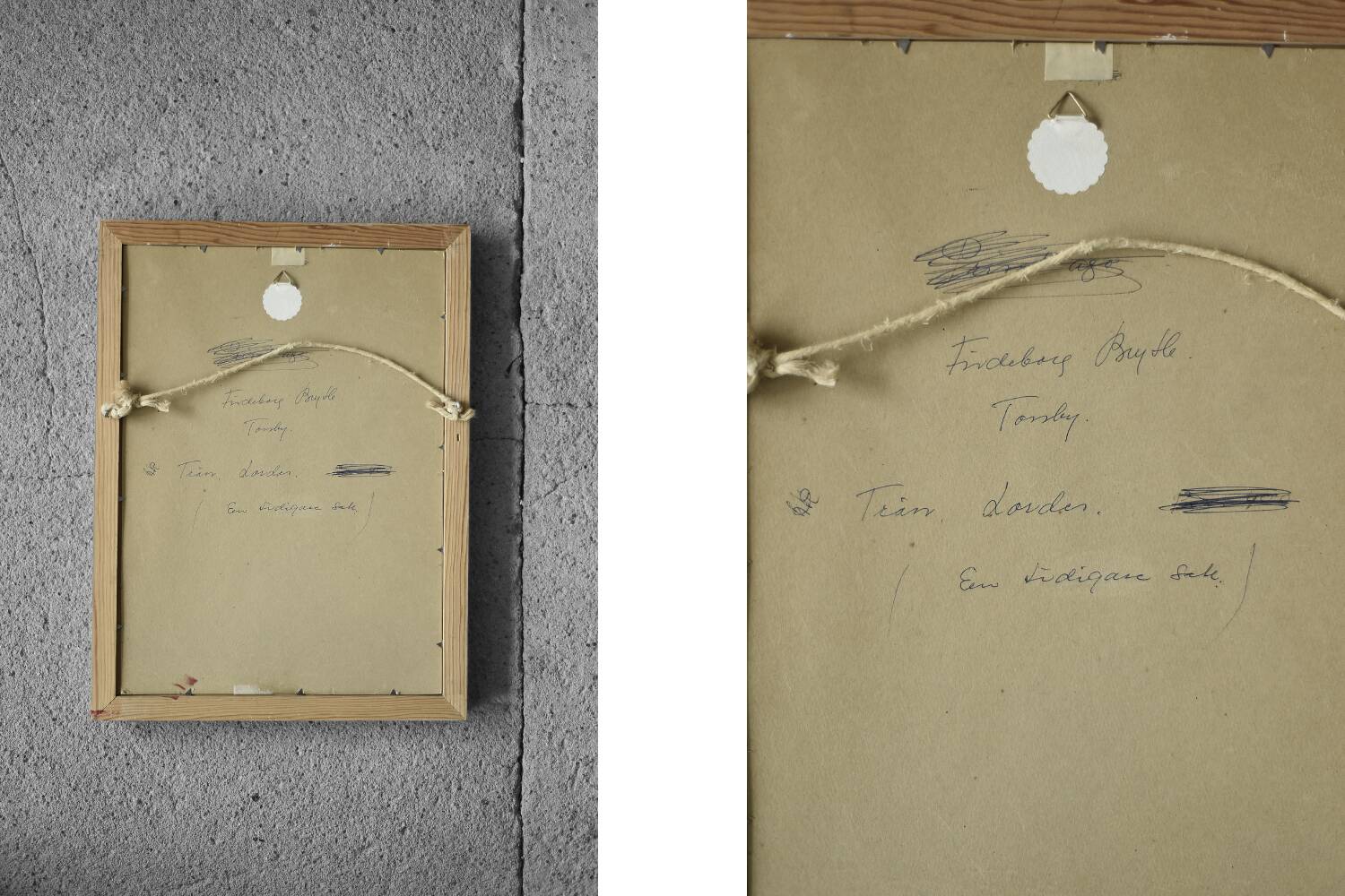 Oil on canvas framed by Frideborg Bryth, Finis Lordes, 1950