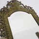 Pair of 3-light beveled mirror wall lights in Napoleon style, gilded bronze