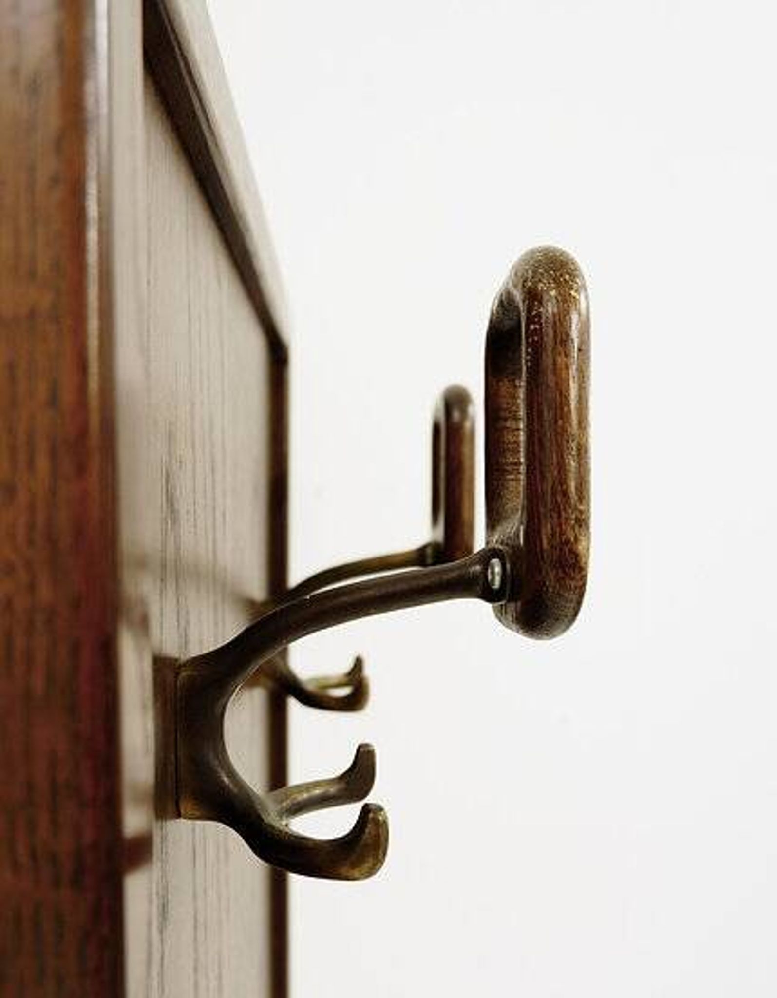 Mid Century Modern wood wall coat rack - 2 available