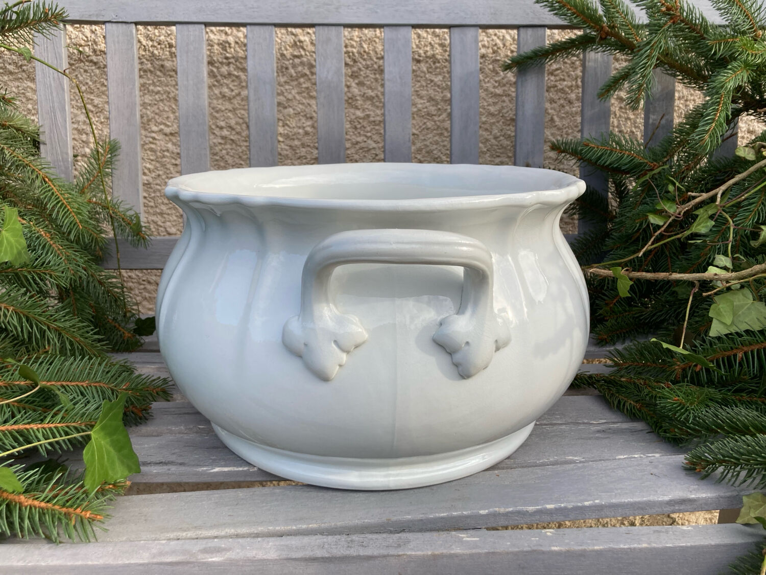 Antique Sarreguemines jardinière in porcelain