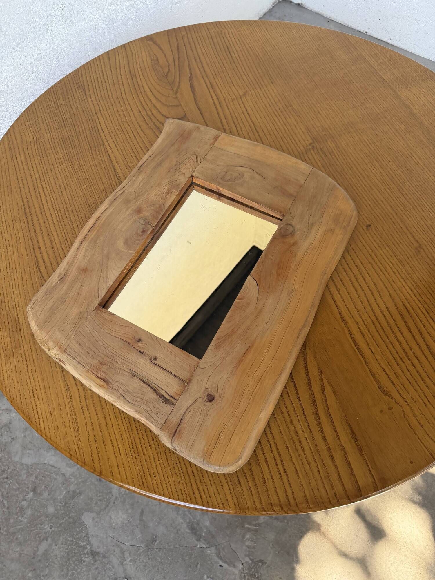 Brutalist organic mirror wood 1960s