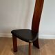 Pair of High Back Chairs, Exotic Wood & Black Leather, Scandinavian, varnished