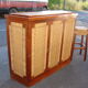 Mahogany and straw bar, made in Mexico around 1950
