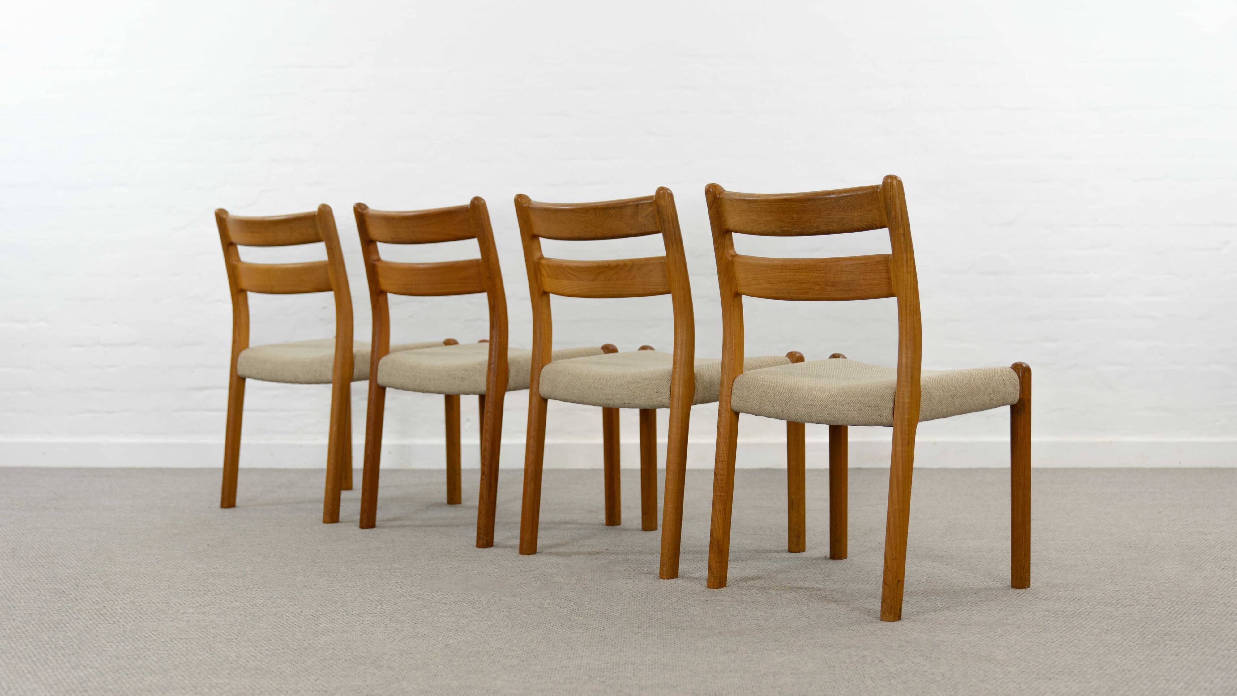Chaises de Salle à Manger Mid-Century en Teck par EMC, Danemark, années 60, Set de 4