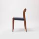 Model 77 Chair in Teak and blue leather by Niels Otto Møller