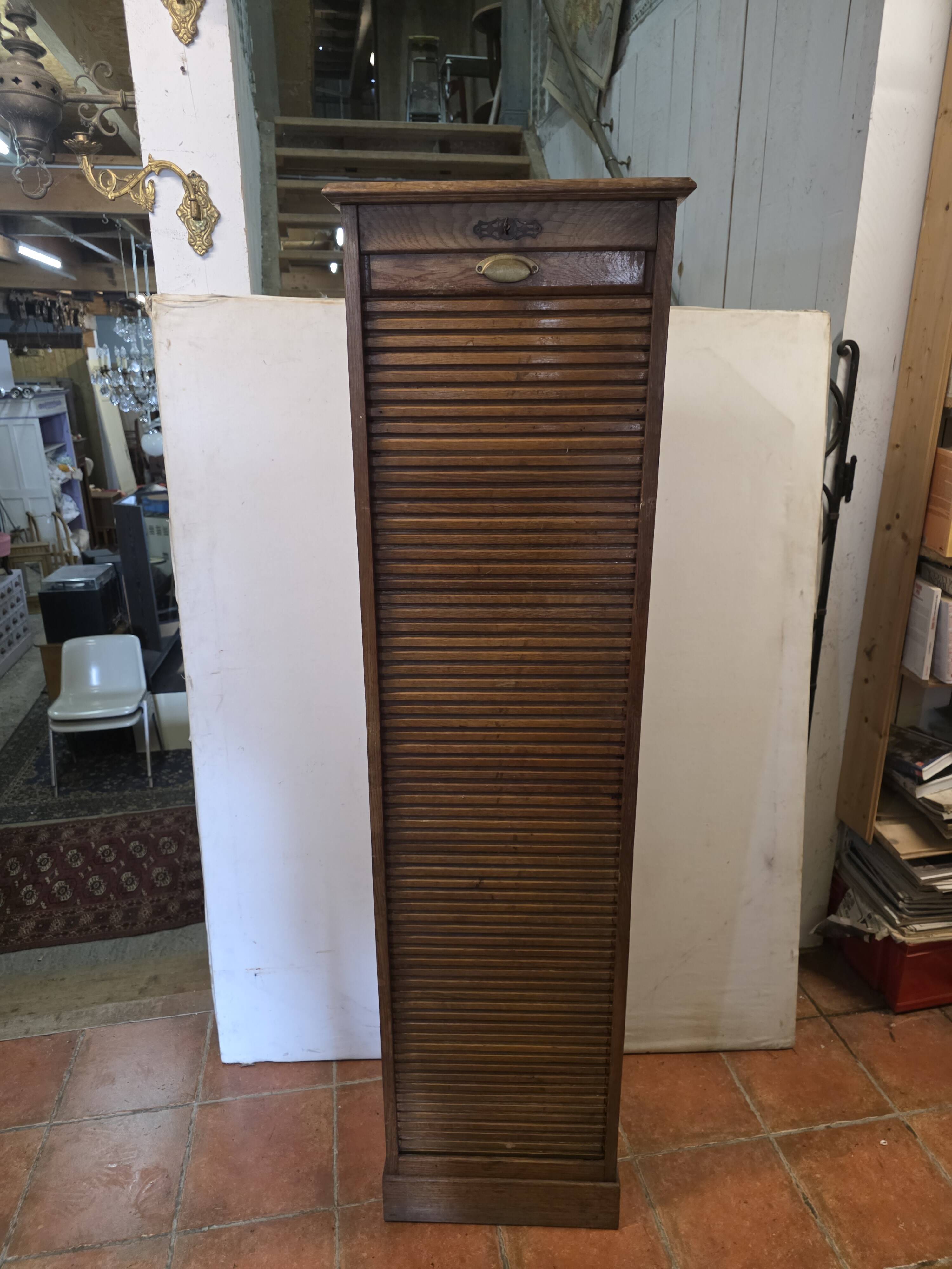 Pair of oak curtain file cabinets