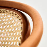 Beech and rattan armchair