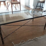 Coffee table "bamboo" in aged bronze