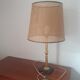 Lampe de table a poser ou pour chevet vintage années 60-70 base marbre noir (un morceau recollé) pied