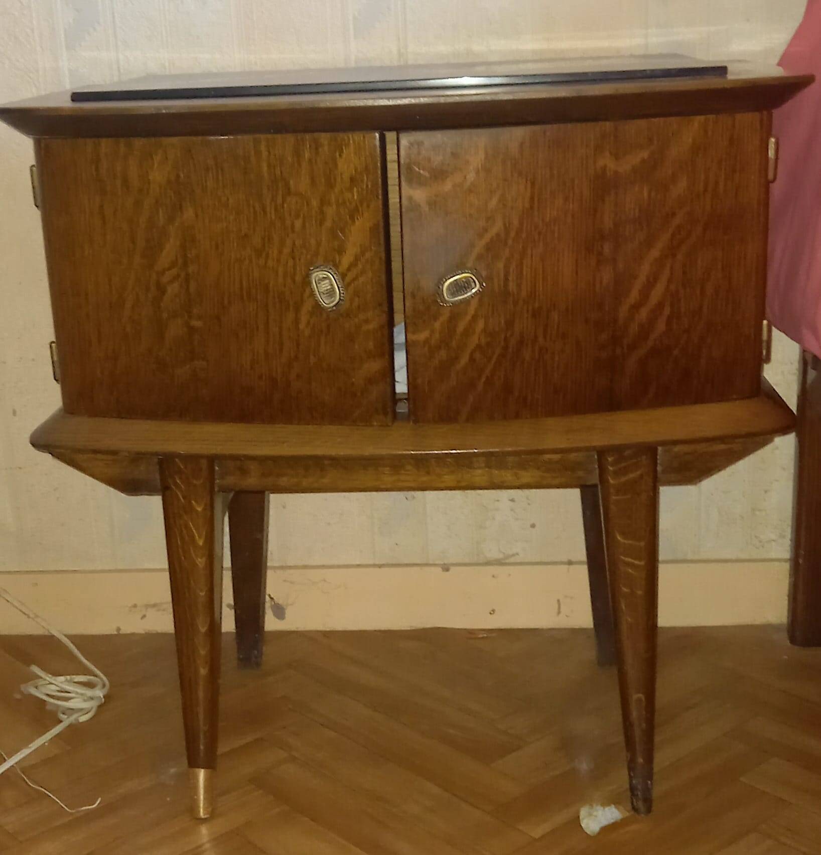1950s bedside table with marble