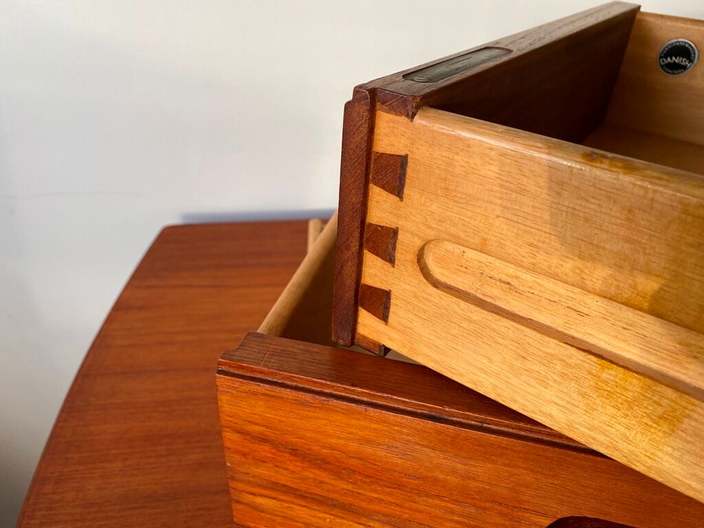 Scandinavian desk teak danish design 3 vintage drawers from the 60s
