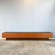 Minimalist XXL lowboard, teak and black top, 1960s