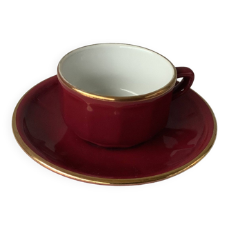 Apilco Flora burgundy coffee cup - rare color