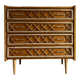 Commode chêne et rotin 1960