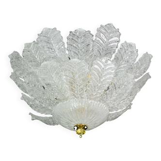 Florence, large size Murano clear transparent vintage glass ceiling light