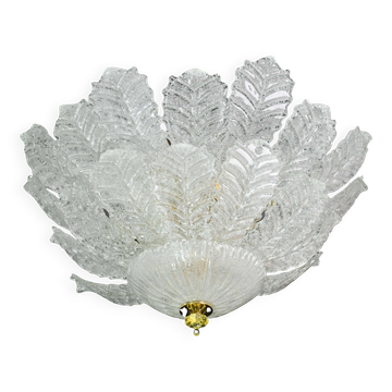 Florence, large size Murano clear transparent vintage glass ceiling light