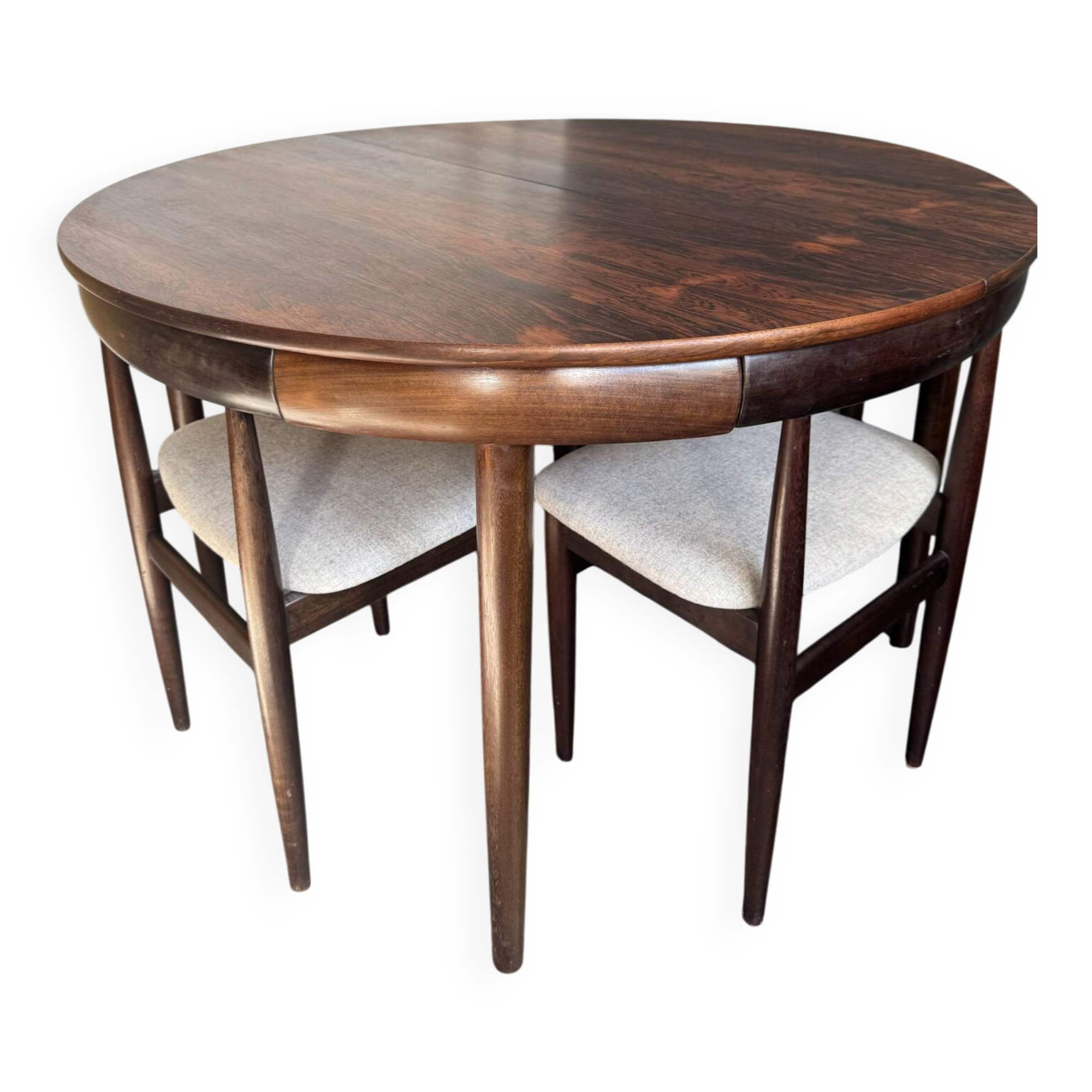 Rare Roundette dining room set by Hans Olsen, Denmark (1960s)