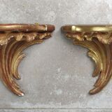 Old pair of consoles gilded wall shelves