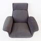 Fauteuil Kaufeld Siesta 62  grise avec pouf par Jacques Brule