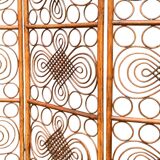 Vintage 1960s Curved Rattan Screen