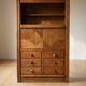 Solid oak library secretary by Guillerme and Chambron