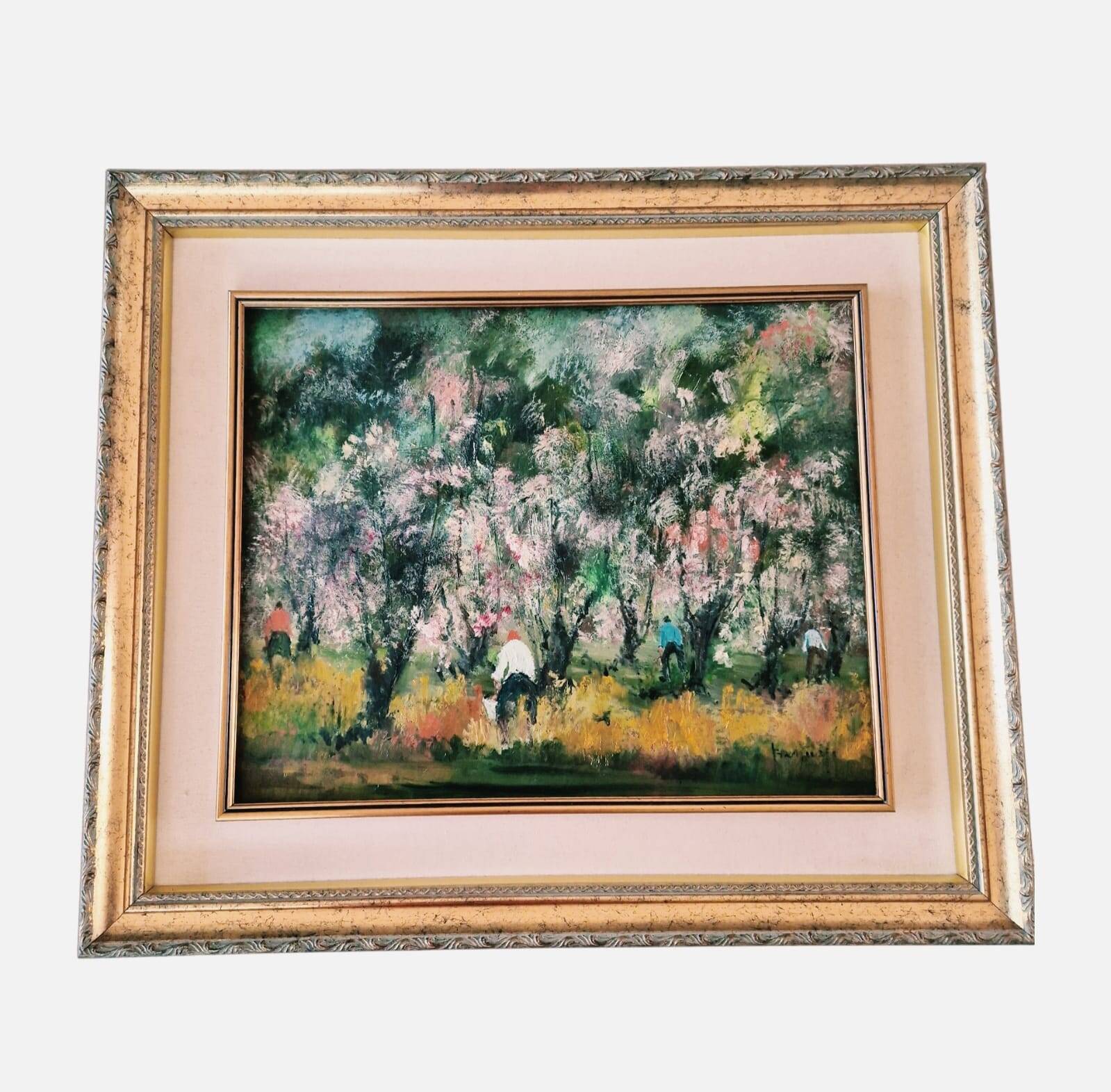 Tableau Huile sur Bois "Primavera" par Guido Bertuzzi - École Milanaise (19