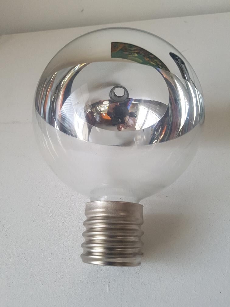 Design wall lamp chrome metal dumbbell shape