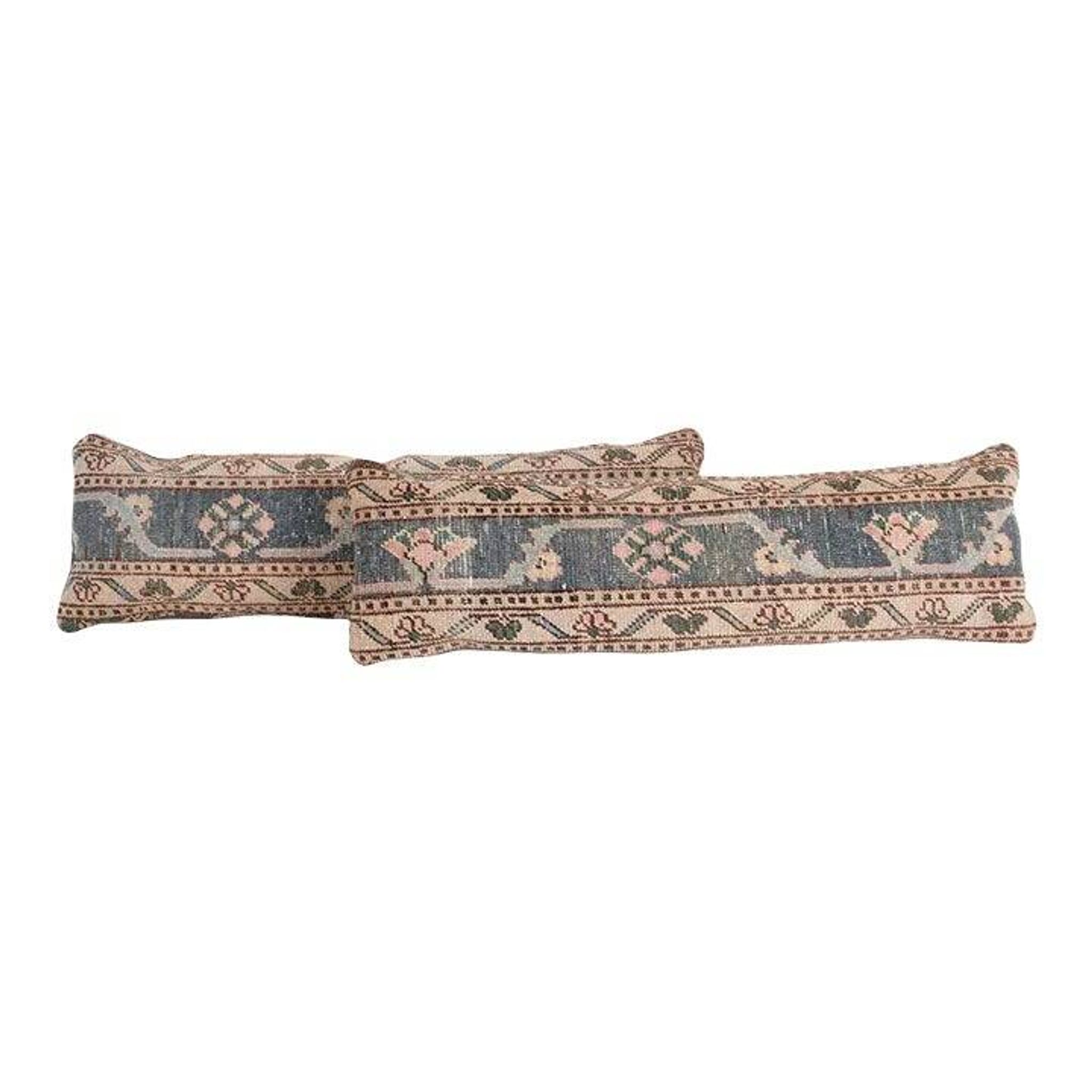 Lot de 2 housses de coussin turque vintage 30x91 cm