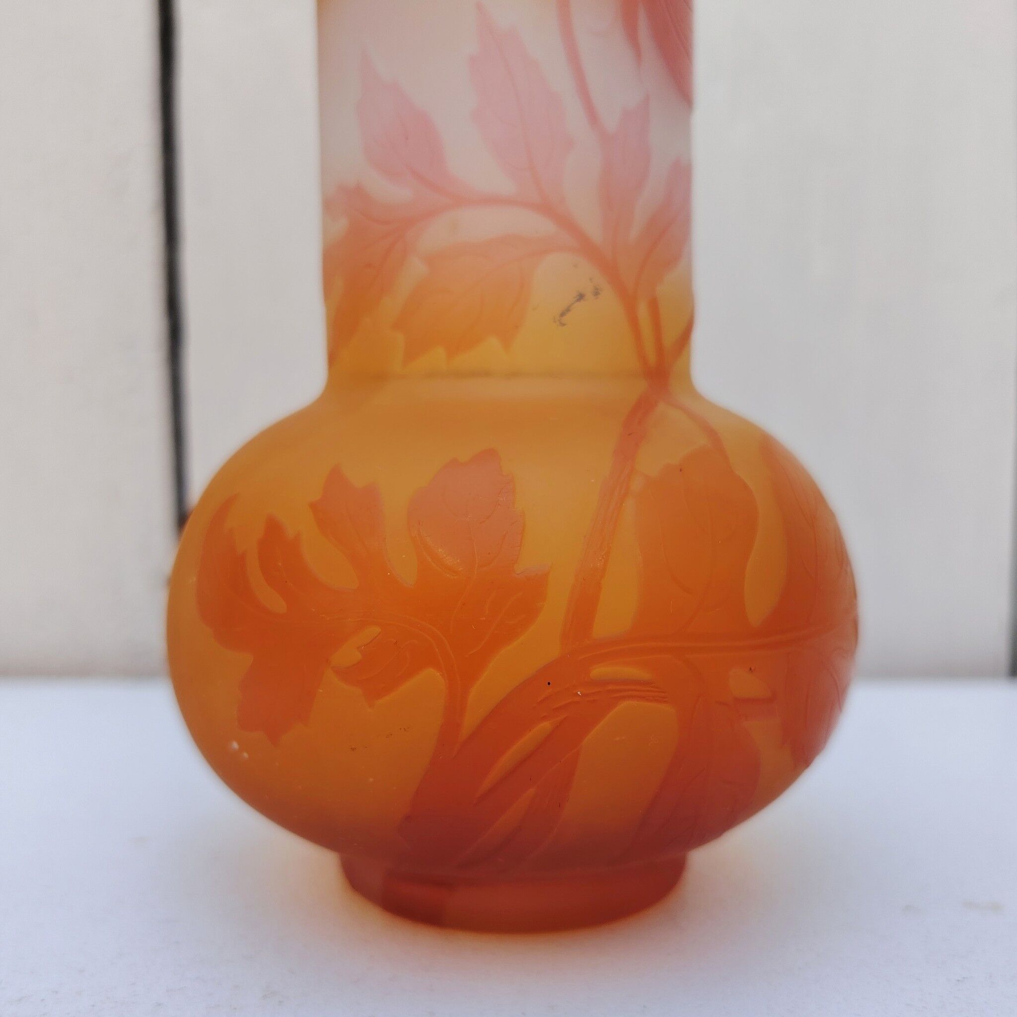 Lamp base, Gallé peony decoration, Nancy Art Nouveau