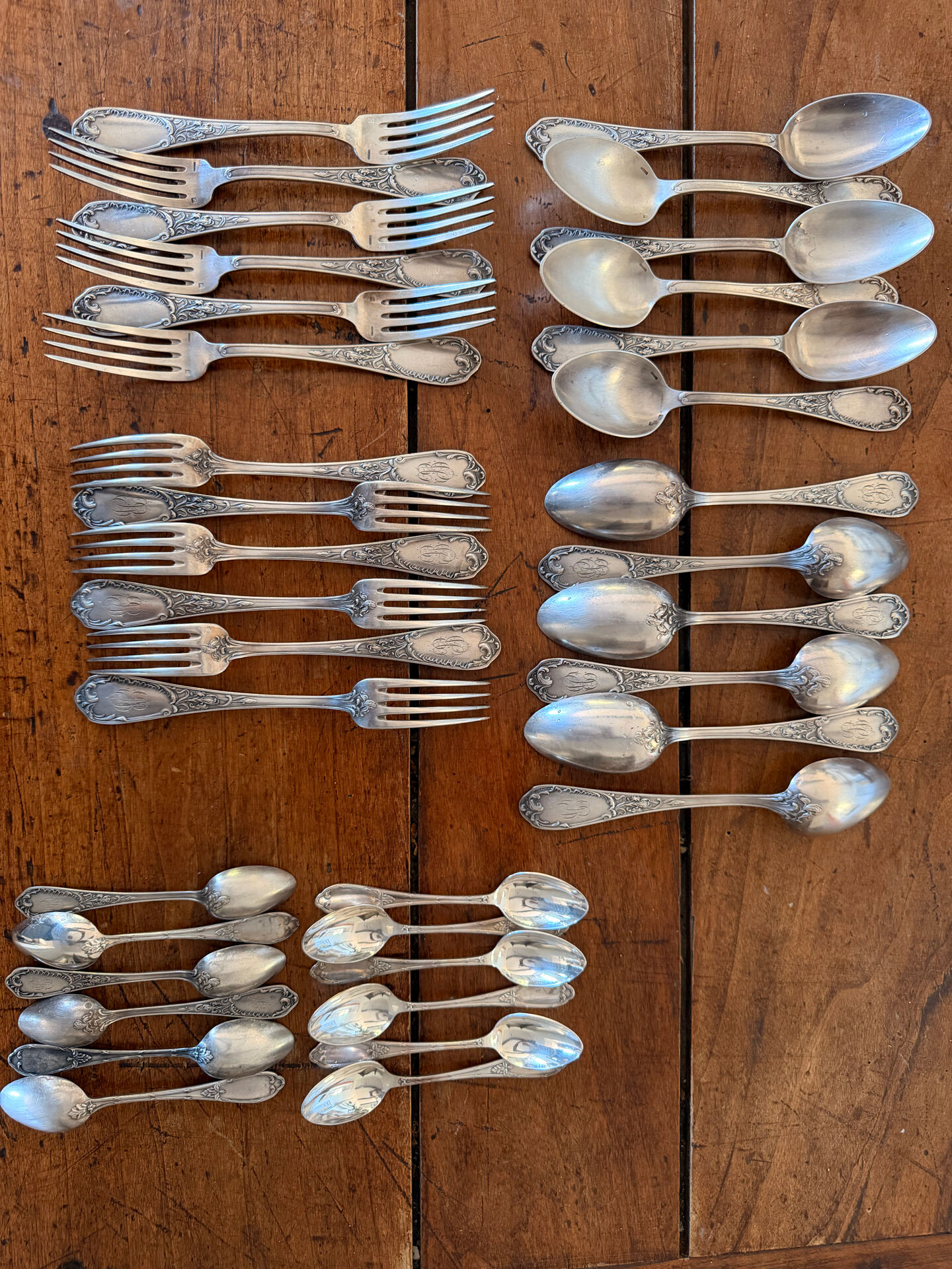 Ensemble de couverts Ercuis métal argenté
