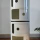 Pair of vintage white/cream Componibili bedside tables - Kartell